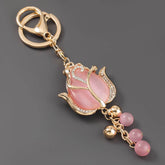 Opal Tulip Flower Keychain